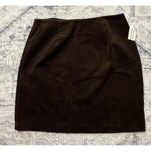 Vintage B. Moss Brown Corduroy Pencil Skirt Size 14 Made In USA Zip Cotton Blend